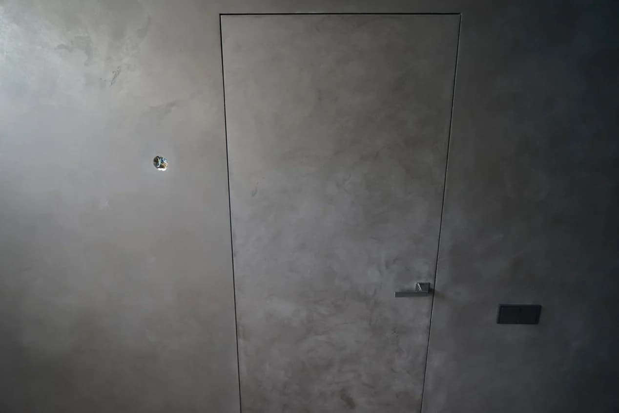 Двері прихованого монтажу Alumdoors Silver (з алюмінієвим торцем) — фото 1